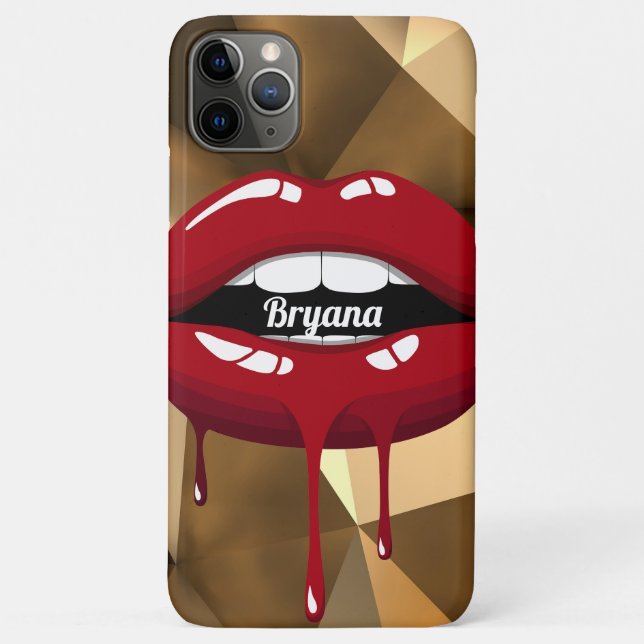 Coques Case-Mate iPhone Gold Luxury Beauté Red Drip Lips (Dos)