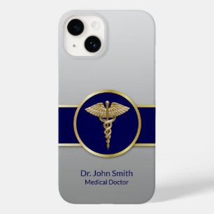 Coque Case-Mate iPhone Gold Médicale Caduceus Professional Blue