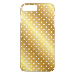 Coque iPhone 8 Plus/7 Plus Gold Metallic Polka Dot élégant iPhone l de Noël