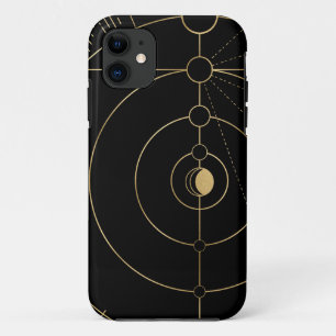 Case-Mate iPhone Case Gold noir boussole lunaire phase lunaire