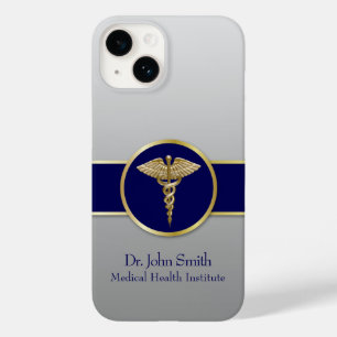 Coque Case-Mate iPhone Gold Professional Caduceus Médicale Blue