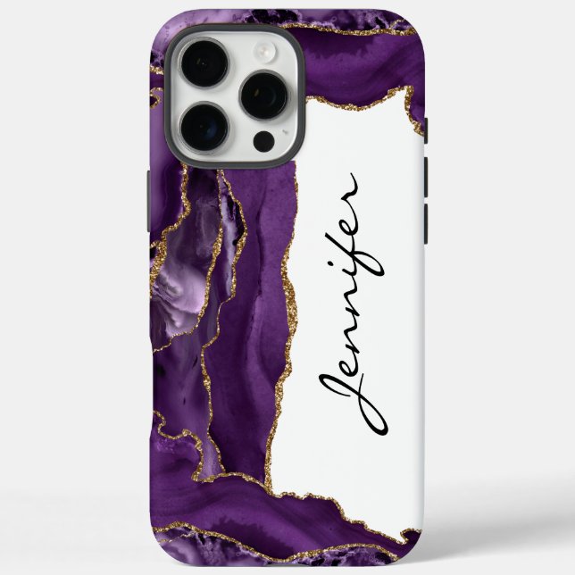 Coques Case-Mate iPhone Gold Purple Agate Geode iPhone (Verso)