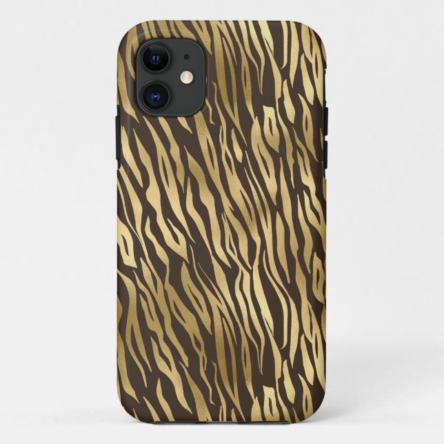 Coques Case-Mate iPhone Gold Tiger élégant chic élégant (Dos)