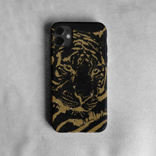 Coque Case-Mate iPhone Gold Tiger noir Design