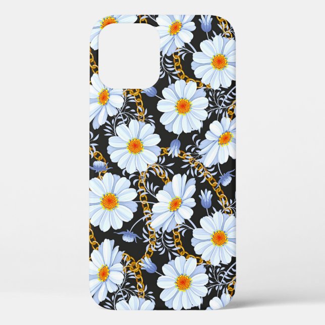 Coques Case-Mate iPhone Golden Baroque : Floral Chain Texture (Verso)