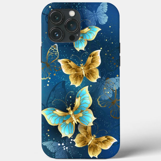 Coques Case-Mate iPhone Golden butterflies (Verso)