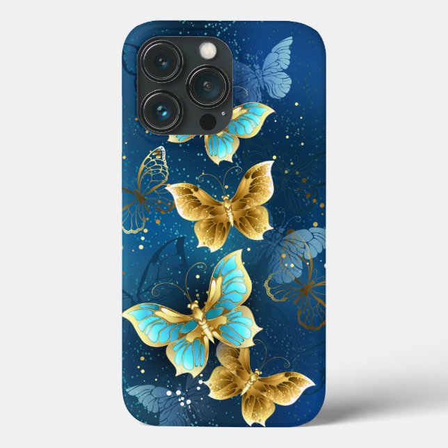 Coques Case-Mate iPhone Golden butterflies (Verso)
