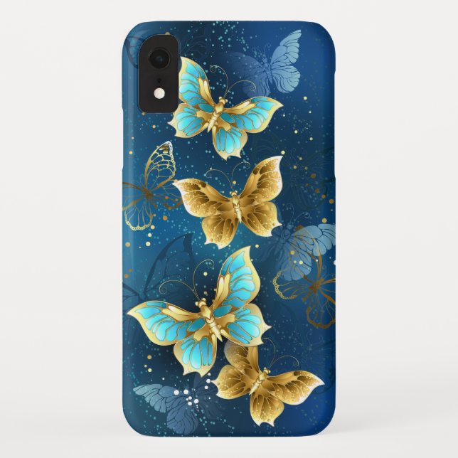 Coques Case-Mate iPhone Golden butterflies (Dos)