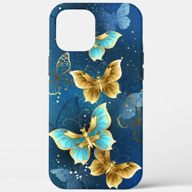 Coques Case-Mate iPhone Golden butterflies (Verso)