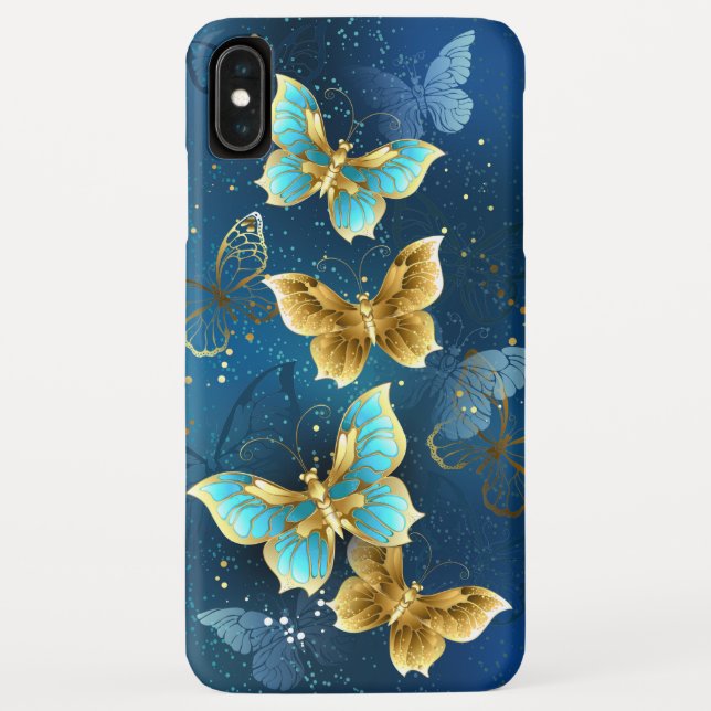 Coques Case-Mate iPhone Golden butterflies (Dos)