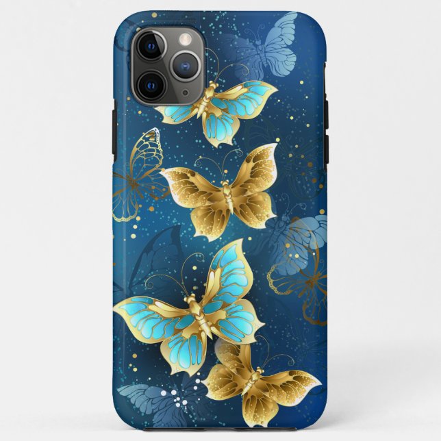 Coques Case-Mate iPhone Golden butterflies (Dos)