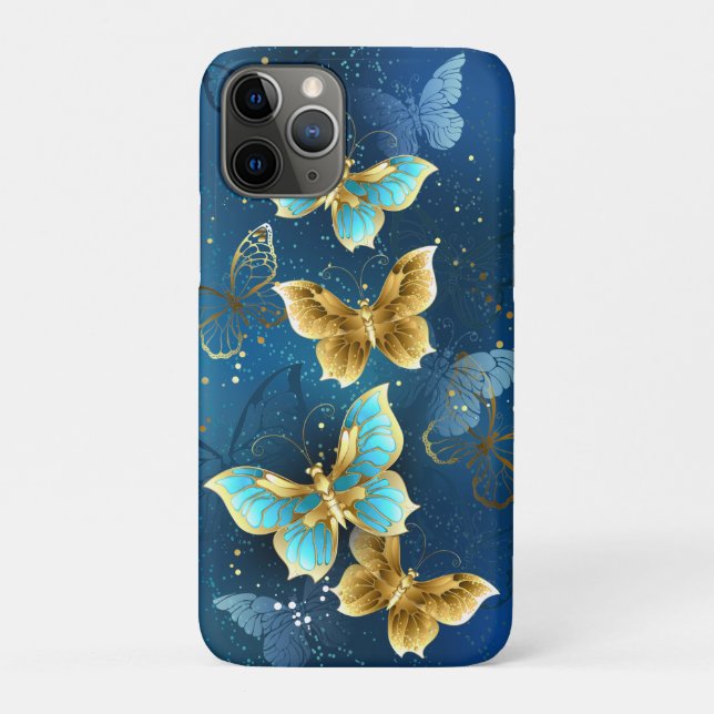 Coques Case-Mate iPhone Golden butterflies (Dos)