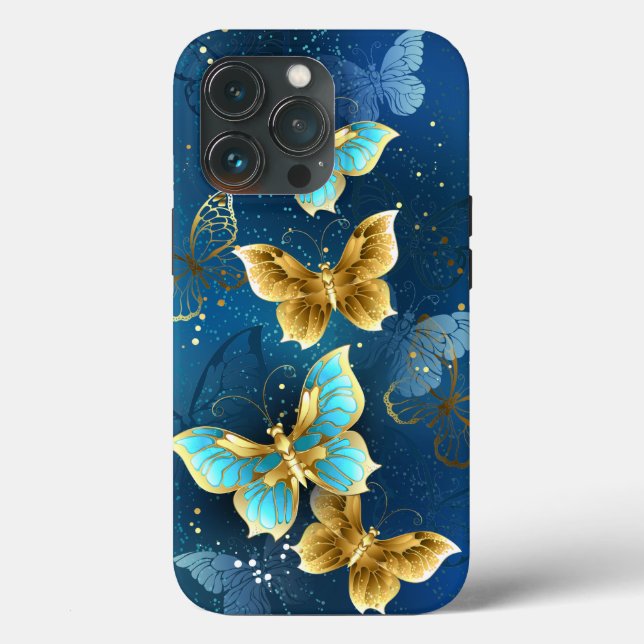 Coques Case-Mate iPhone Golden butterflies (Verso)