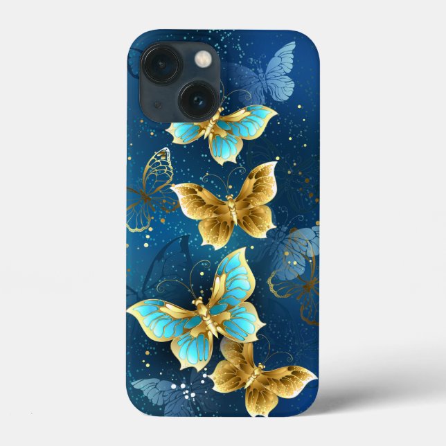 Coques Case-Mate iPhone Golden butterflies (Verso)