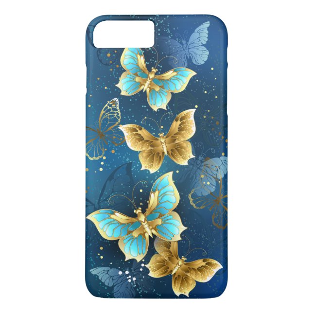 Coques Case-Mate iPhone Golden butterflies (Dos)