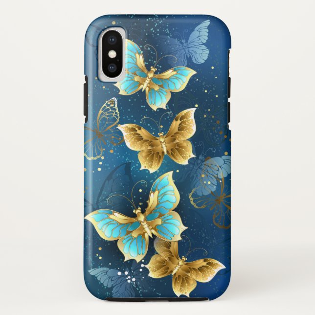 Coques Case-Mate iPhone Golden butterflies (Dos)
