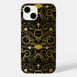 Coque Case-Mate iPhone Golden Classy Lotus Line Art Noir