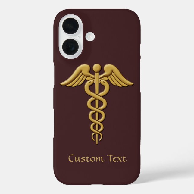 Coques Case-Mate iPhone Golden Double Snake Caduceus (Verso)