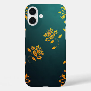 Coque Pour iPhone 16 Plus Golden Floral Motif iPhone Case