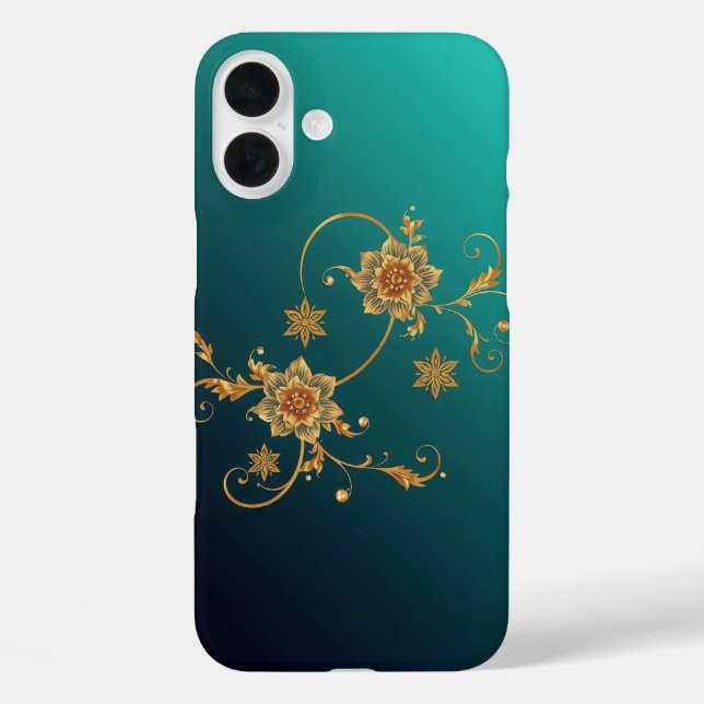 Coques Case-Mate iPhone Golden Floral Swirls (Verso)
