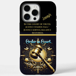 Coque iPhone 16 Pro Max Golden Gavel Ready in Grand Courtro