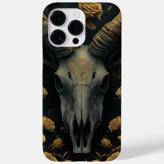Coque Case-Mate iPhone Golden Goat Skull and gold Roses