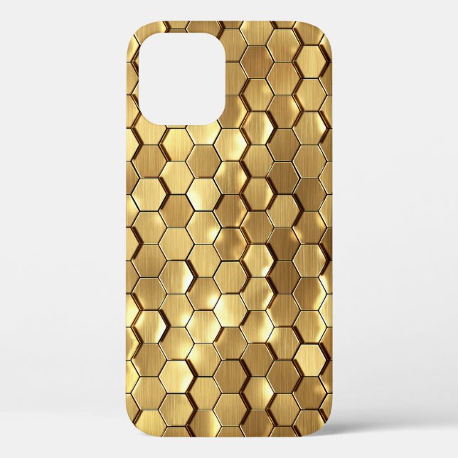 Coques Case-Mate iPhone Golden Honeycomb 3D Render Texture (Verso)