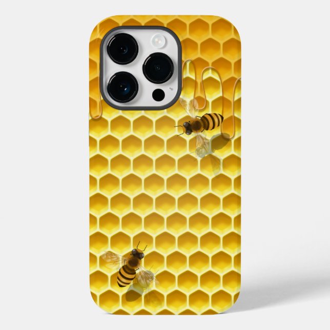 Coques Case-Mate iPhone Golden Honeycomb avec abeilles Personnalisable Pet (Verso)