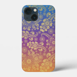 Case-Mate iPhone Case Golden Luxury Paisley on Blue, Purple et Orange