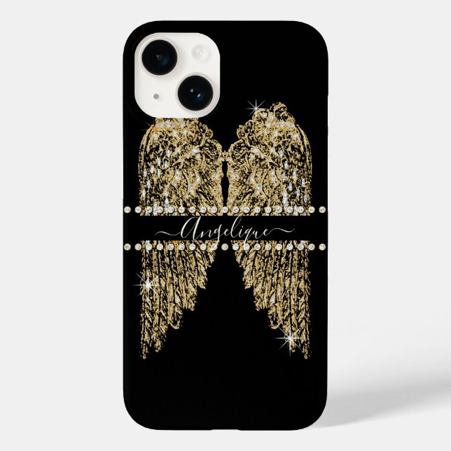 Coques Case-Mate iPhone Golden n Diamond Jewel Look Angel Wings Bling (Verso)