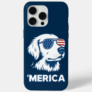 Coque Case-Mate iPhone Golden Retriever 4 juillet Merica