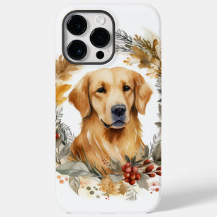 Coque Case-Mate iPhone Golden Retriever Christmas Wreath Festive Pup