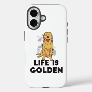 Coque Pour iPhone 16 Golden Retriever Dog - La vie est dorée