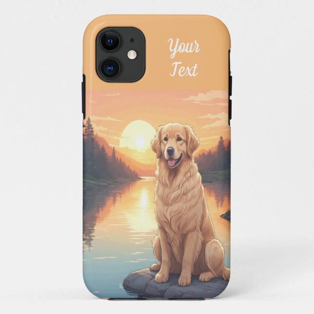 Coques Case-Mate iPhone Golden Retriever par lac (Dos)