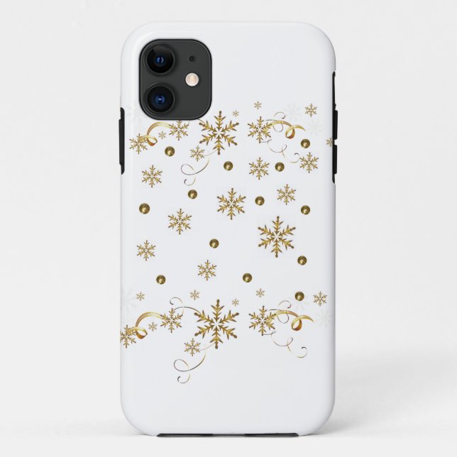 Coques Case-Mate iPhone Golden Snowflakes design iPhone (Dos)
