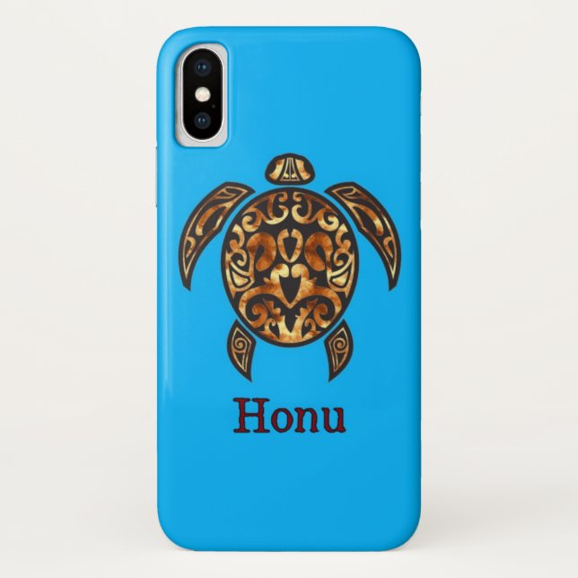 Coques Case-Mate iPhone Golden Tribal Hawaiian Sea Turtle (Dos)
