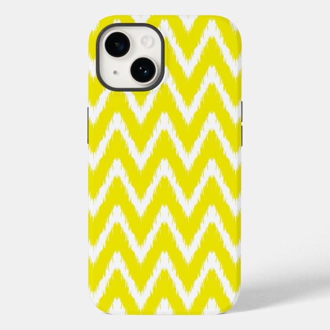 Coques Case-Mate iPhone Golden Yellow Asian Moods Ikat Chevrons (Verso)