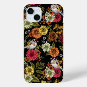 Coque Case-Mate iPhone Goldfinches dans le jardin sur noir