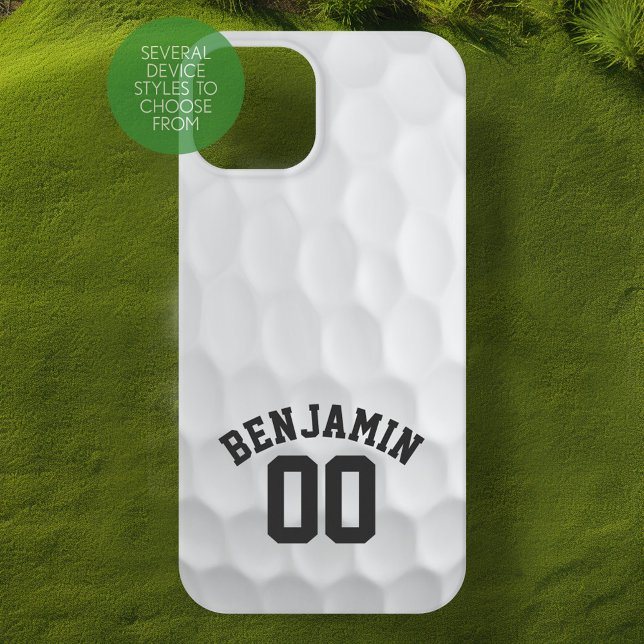 Coques Case-Mate iPhone Golf Ball Dimples et Nom personnalisé (Personalized Golf Phone Case)