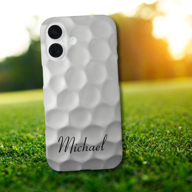 Coques Case-Mate iPhone Golf Ball Dimples motif avec texte personnalisé (Créateur téléchargé)