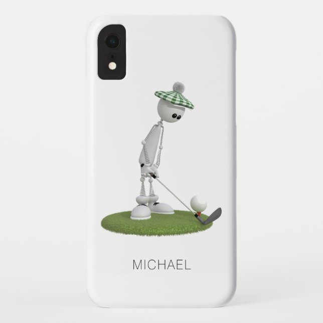 Coques Case-Mate iPhone Golf Cartoon Teoff Nom personnalisé | Golf (Dos)