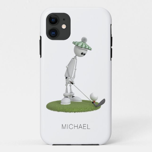 Coques Case-Mate iPhone Golf Cartoon Teoff Nom personnalisé | Golf (Dos)