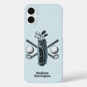 Coque Pour iPhone 16 Plus Golf du texte et des couleurs personnalisés