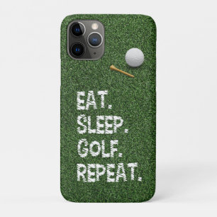 Case-Mate iPhone Case Golf Eat Sleep Golf Répéter avec putter et balle