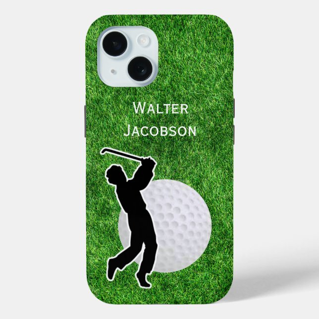 Coques Case-Mate iPhone Golf - Golf Ball and Player Silhouette (Verso)