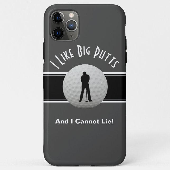 Coques Case-Mate iPhone Golf J'Aime Big Putts Humour Amusant Black Grey Bl (Dos)
