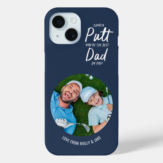 Coques Case-Mate iPhone Golf papa moderne marine bleu typographie cadeau p (Verso)