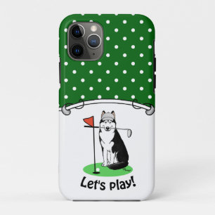 Case-Mate iPhone Case Golf Sibérien Husky (noir) Chien Jouant Mal Drôle