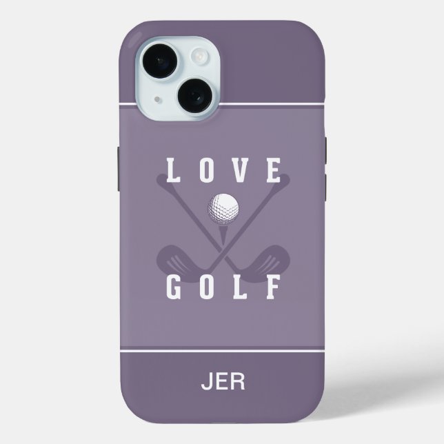 Coques Case-Mate iPhone Golfer Clubs Sport Pro Ball Typographie violet (Verso)