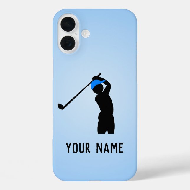 Coques Case-Mate iPhone Golfeur en Casquette mi-swing - ajouter un nom au  (Verso)